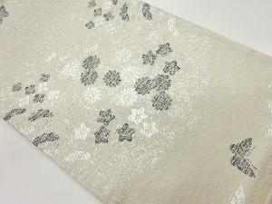 菊に桔梗・萩・蝶模様織出し袋帯